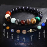 Bransoletka Mapa Nieba- Układ Słoneczny- kamienie naturalne- kule 6mm i 9mm - 18cm - 3