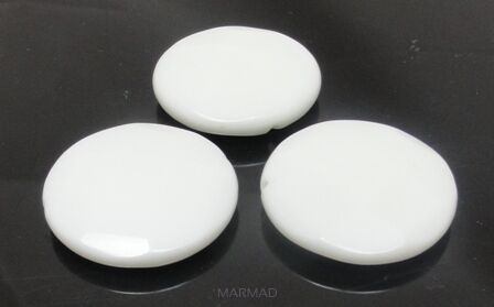 Agat biały fasetowany - na wisior - moneta 30mm