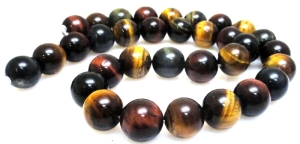 Tygrysie oko mix odcieni kule 12mm - sznur 40cm