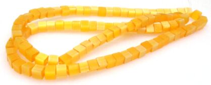 Kocie oko- uleksytowe - kostka 4x4mm - żółty