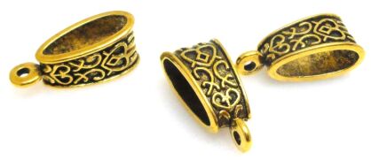 Nakładka, krawatka z oczkiem 18x8mm - kolor złoty