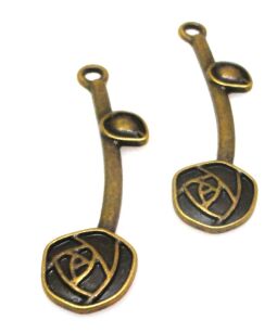 Zawieszka ozdobna 43x12mm - antyczny brąz