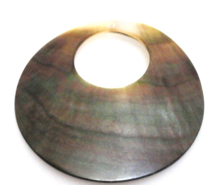 Muszla czarna - na wisior - donut 50mm