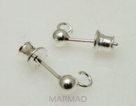 Bigle - sztyft w komplecie z tulejką kulka 4mm - srebro 925 - 1 para