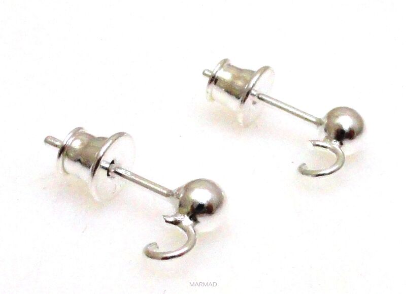 Bigle - sztyft w komplecie z tulejką kulka 4mm - srebro 925 - 1 para