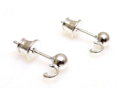 Bigle - sztyft w komplecie z tulejką kulka 4mm - srebro 925 - 1 para