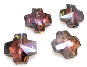 Kryształ szklany fasetowany - krzyż 14x14mm 