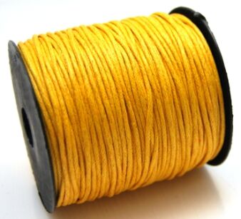 Sznurek jubilerski woskowany - o średnicy 1,5mm - żółty słoneczny