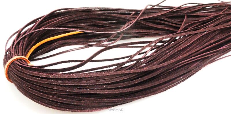 Rzemień skórzany fioletowo brązowy - grubość 1x1,5mm