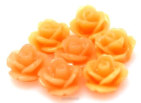 Kaboszon - różyczka 10mm - pomarańczowa