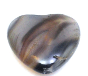 Agat - na wisior - serce 34x37x12mm - wada na jednej stronie