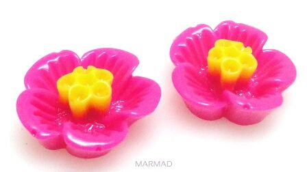 Kaboszon - kwiatuszki 16mm - różowe