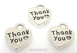 Zawieszka - serce thank you 12x10mm