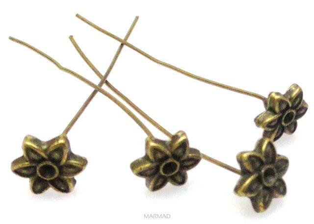 Ozdobna szpilka bali 53mm -. Antique bronze