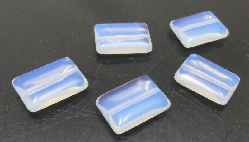 Opal biały, opalit - prostokąt 14x10mm