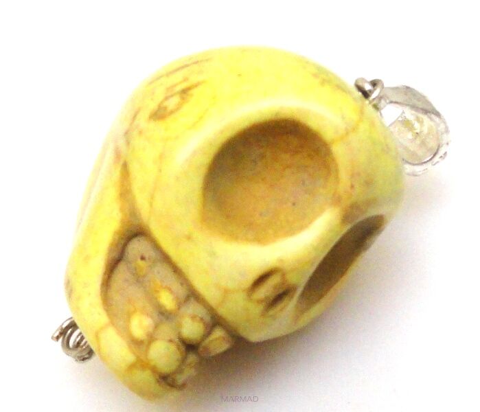 Czaszka żółta howlit - gotowa zawieszka