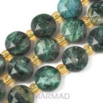 Szmaragd - fasetowany- moneta- 10mm x 5,5mm - 2