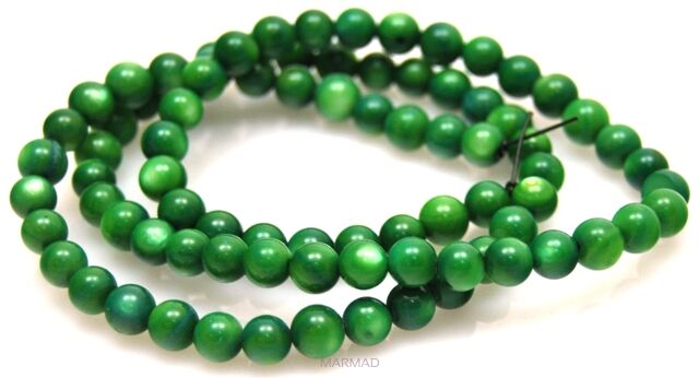 Naturalna masa perłowa zielona - kula 5mm