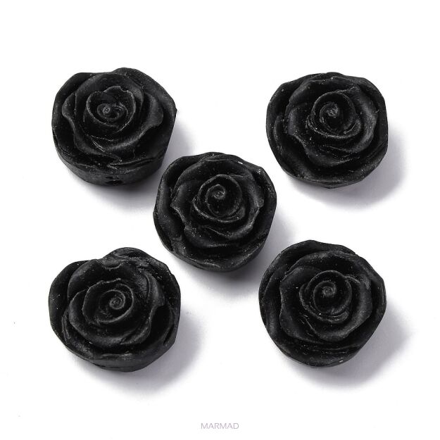 Cynober czarny- róża 19,5x18,5x8,5mm