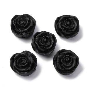 Cynober czarny- róża 19,5x18,5x8,5mm