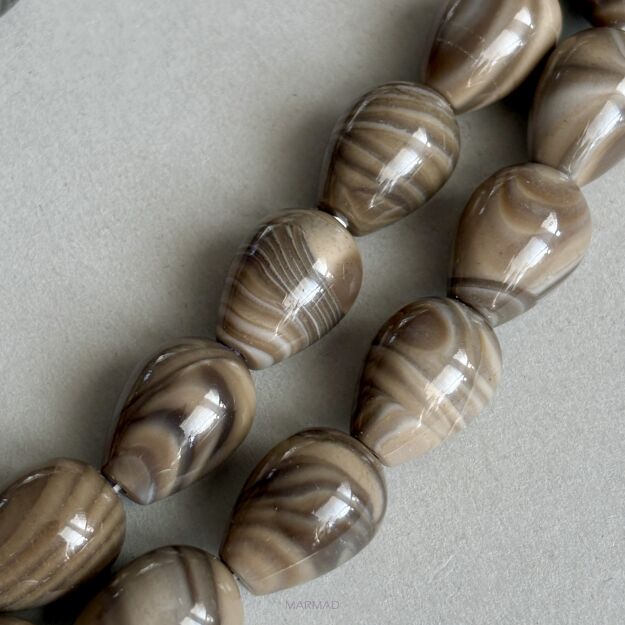 Krzemień pasiasty łza- 13x18mm