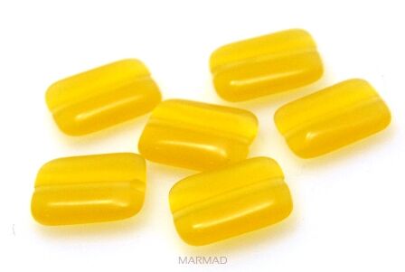 Kocie oko- uleksytowe - prostokąt 13x10mm - żółty