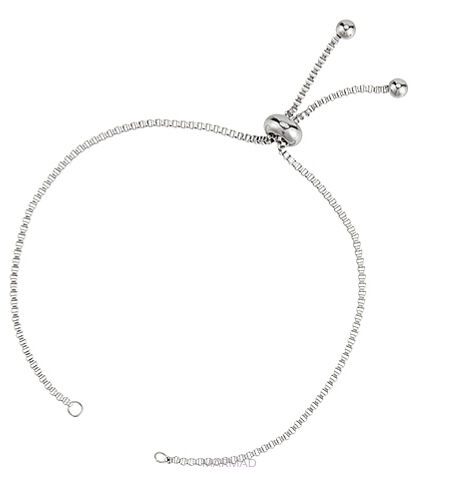 Baza do bransoletki- regulowana suwakowo- stal nierdzewna- kolor srebrny