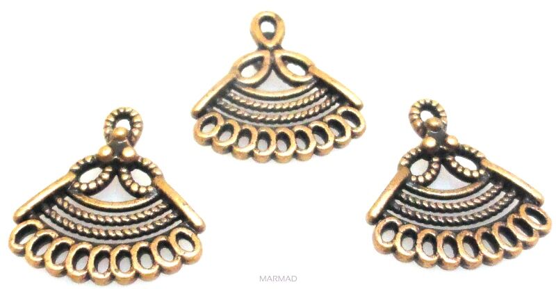 FILIGRAN Baza na wisior, kolczyki 17x15mm - red copper