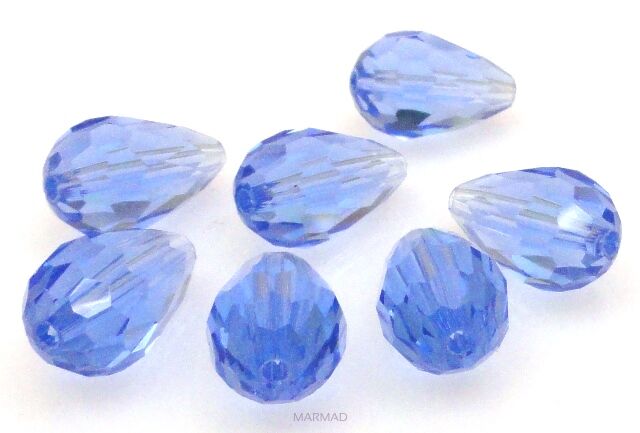 Kryształki fasetowane blue - kropla 15x10mm 