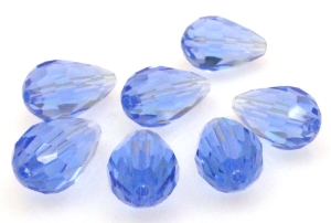 Kryształki fasetowane blue - krople 15x10mm