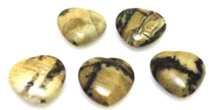 Jaspis serce 14x14mm - zestaw 5 sztuk