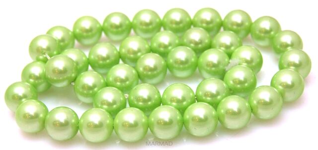 Perła muszlowa satynowa - kula 10mm - seledynowa