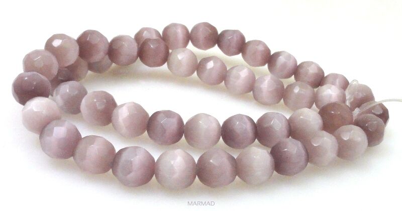 Uleksyt fasetowany - kula 8mm - jasny wrzos