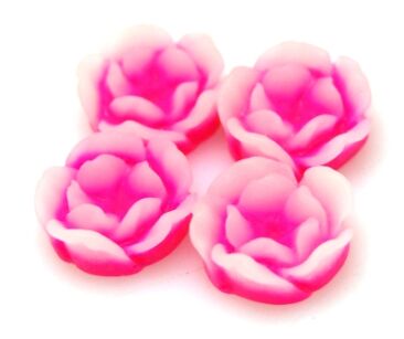 Kaboszon - różyczka różowa 12mm