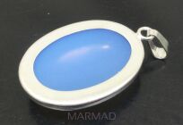 Opal, opalit 55x30mm - gotowa zawieszka + srebro 925