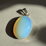 Opal, opalit 55x30mm - gotowa zawieszka + srebro 925 - 2