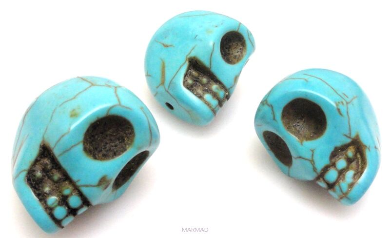Howlit turkusowy - czaszka 22x21x17mm