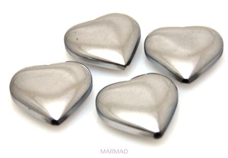 Hematyt srebrny - serce 20x20mm - II gatunek
