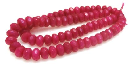 Jadeit fasetowany - oponka 8x5mm - różowy