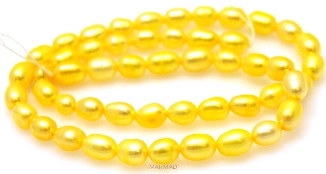 Perła rzeczna cytryna - fasolka 7x4mm