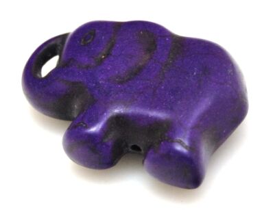 Howlit - słoń 40x30mm - na wisior - fioletowy