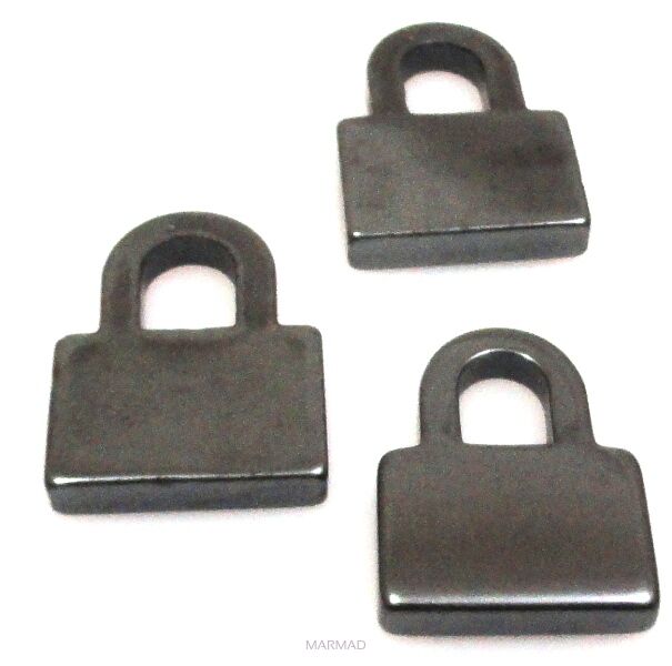 Hematyt - zawieszka kłódka 25x18mm