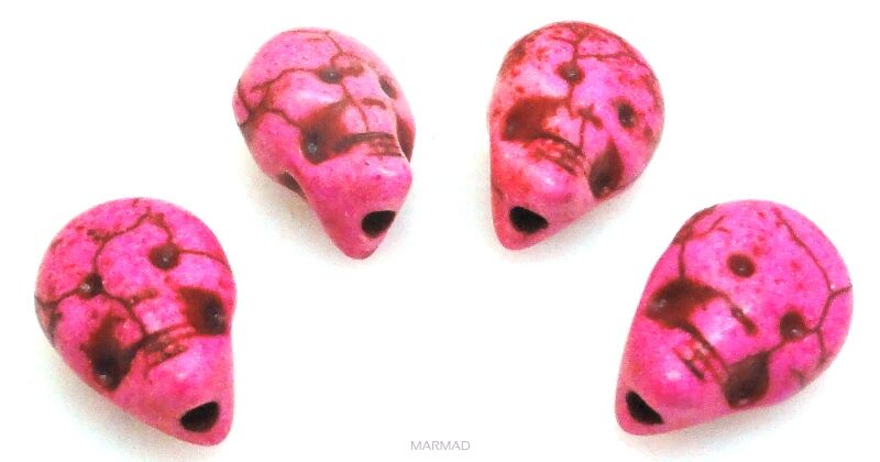 Howlit różowy - czaszka 13x9x7mm