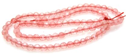 Kwarc różany fasetowany - kula 4mm