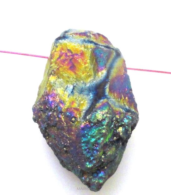 Kwarc pokryty tytanem multikolor - na wisior - 37x19x17mm