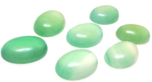 Kaboszon - fluoryt zielony owal 14x10mm