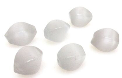 Kocie oko- uleksytowe - skręcona oliwka 12x7mm - szary