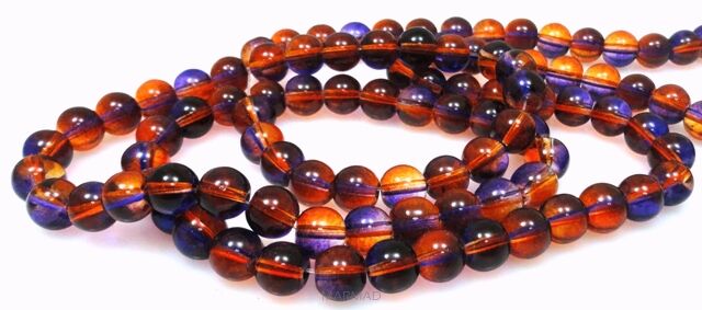 Kule szklane 8mm - pomarańczowo fioletowe