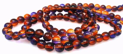 Kule szklane 8mm - pomarańczowo fioletowe