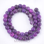 Agat Fire Crackle  - kula 8mm - czarno- fioletowy